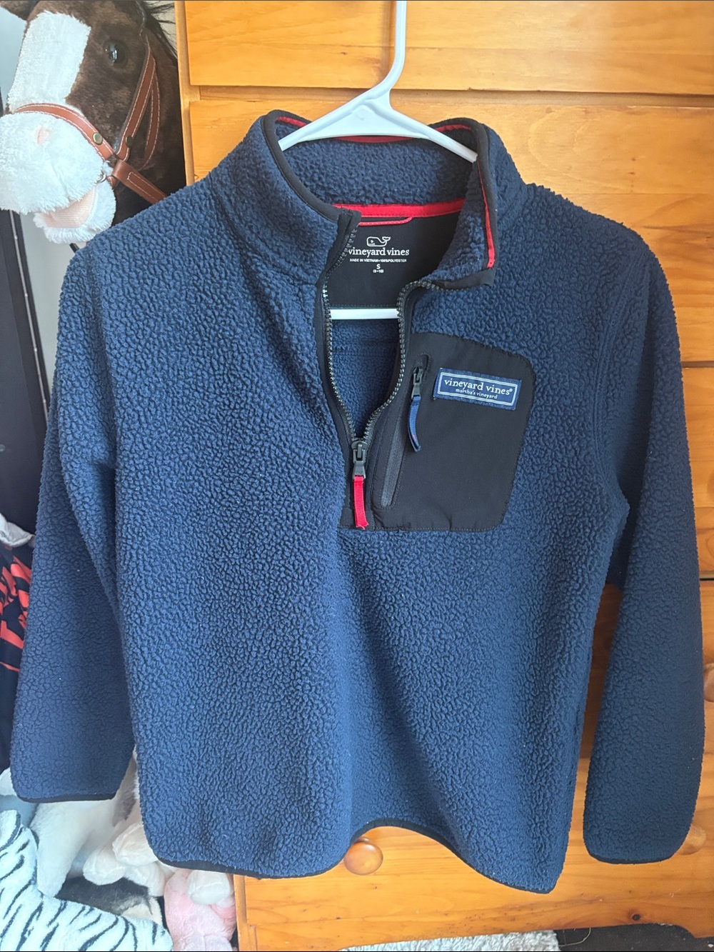 Vineyard Vines Navy Pullover with Red Trim